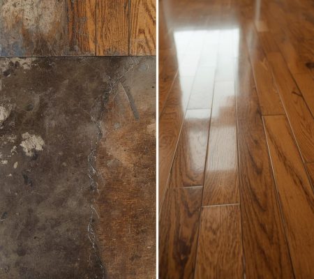 mostrar una imagen que muestre un antes y despues, para ver el piso sucio y luego limpio